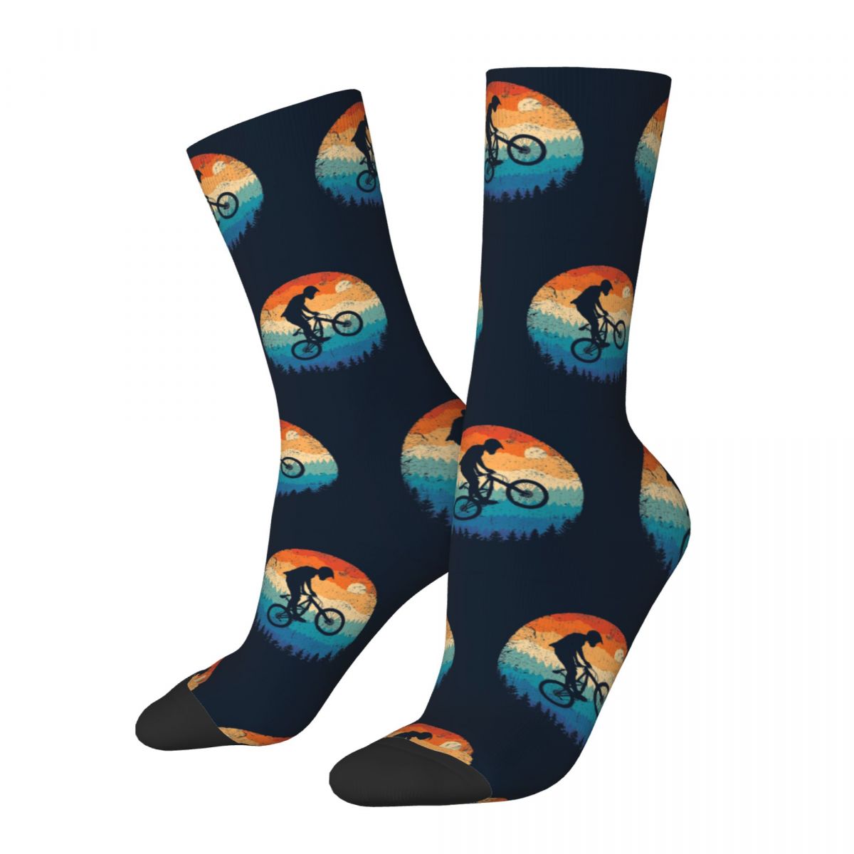 Mountain Biking Socks - 男性用のクレイジーソックス,マウンテンバイク,レトロヒップホップ,原宿,幸せなパターン,男の子用,シームレスギフト