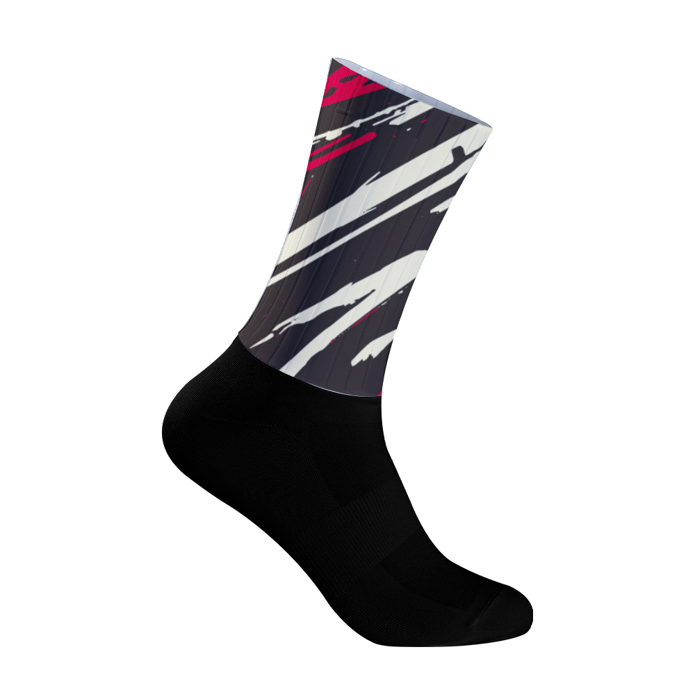 Mountain Biking Socks - ファッションカラーブロックサイクリングソックス通気性吸湿発散性スポーツソックスロードマウンテンバイク用、ユニセックスデザイン