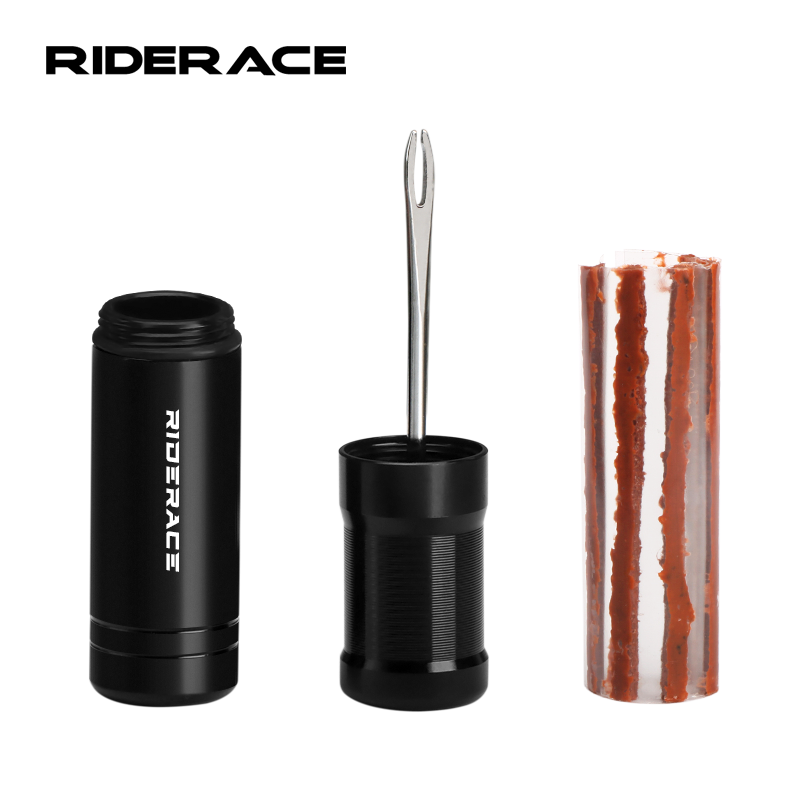 Mountain Biking Kit - RIDERACE 自転車タイヤ修理ツールキット マウンテンバイク チューブレスタイヤ パンクシーラント ラバーストライプドリルセット