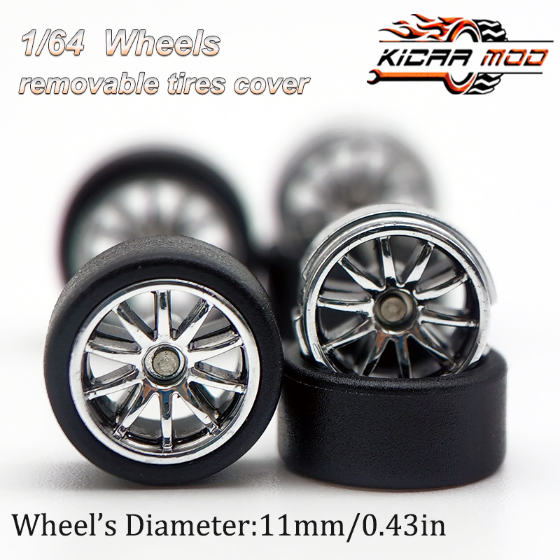 Tire Insert Foam - 1/64 RLC プレミアムホイール ラバースリックタイヤ付き 10スポークモデルカー改造パーツ D:11mm