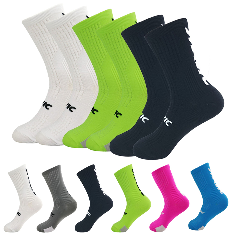Mountain Biking Socks - 3 ペアサイクリングソックス男性用レター通気性ランニングソックスアウトドアスポーツサッカーハイキング MTB バイクロード自転車ソックス