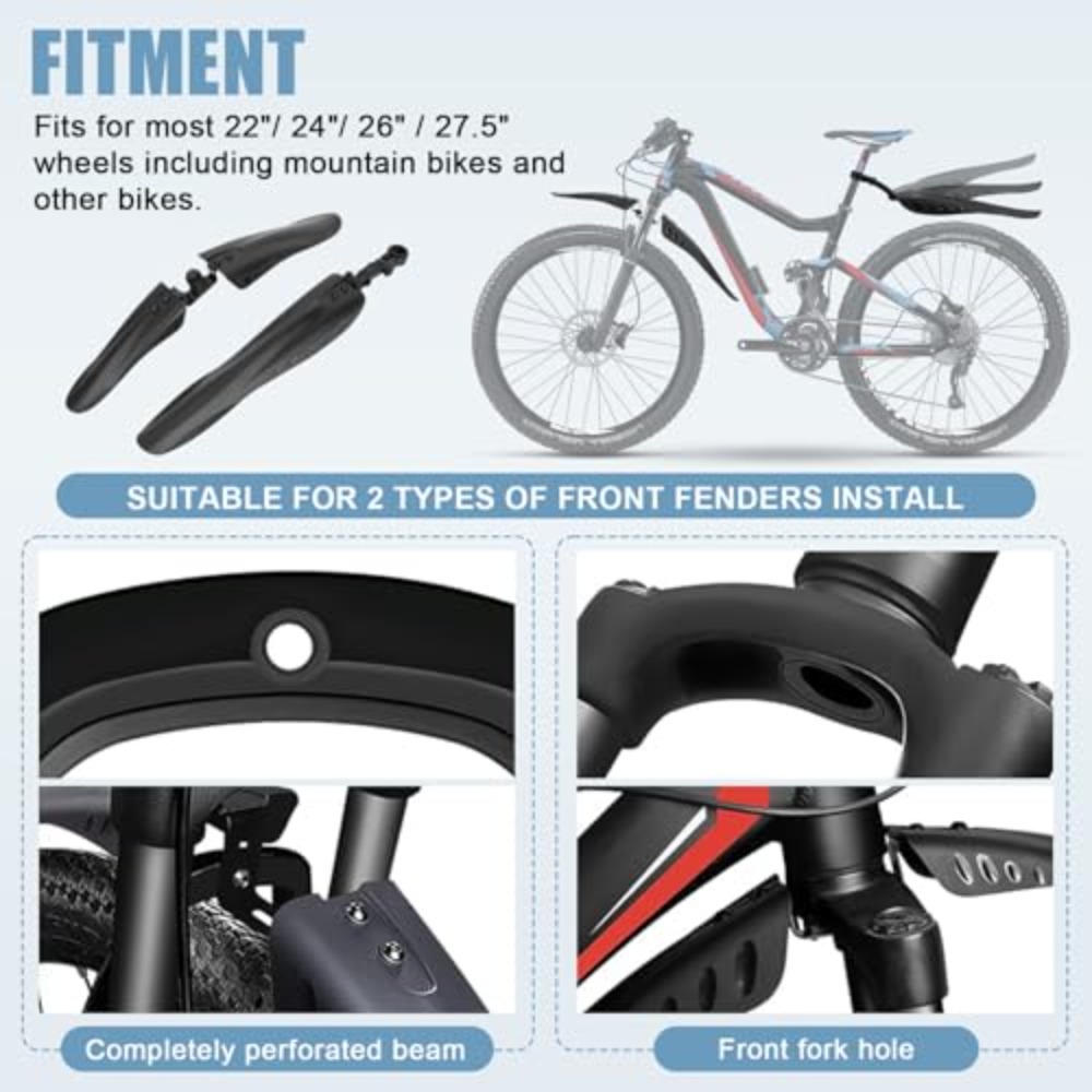 バイクマッドガードセット フロント&リア 調節可能 ユニバー - Mountain Biking Stuff のレビューと価格