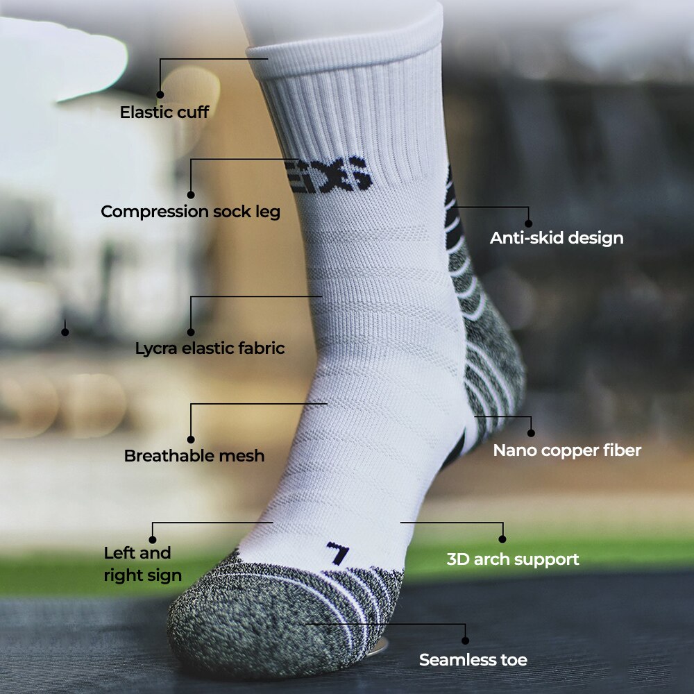 男性用抗菌スポーツソックス,デオドラント,ナノ銅,バスケット - Mountain Biking Socks のレビューと価格