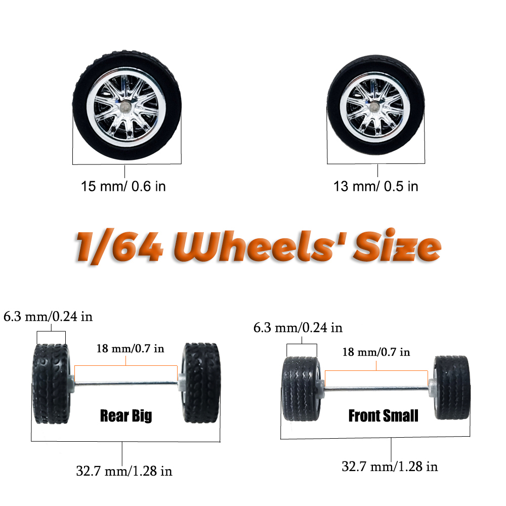 1/64スケール フロント小型リア大型ホイール、取り外し可能 - Tire Insert Foam のレビューと価格